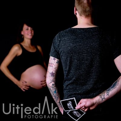 Zwangerschapsshoot UitjedakFotografie met echo